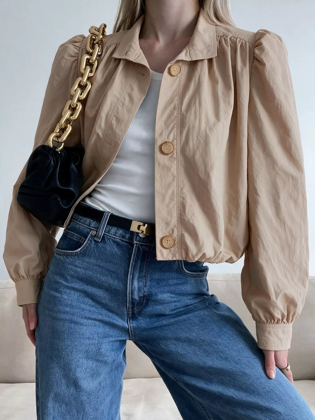Button-Down Puff-Sleeve Jacket | STAHlin RADIANCE