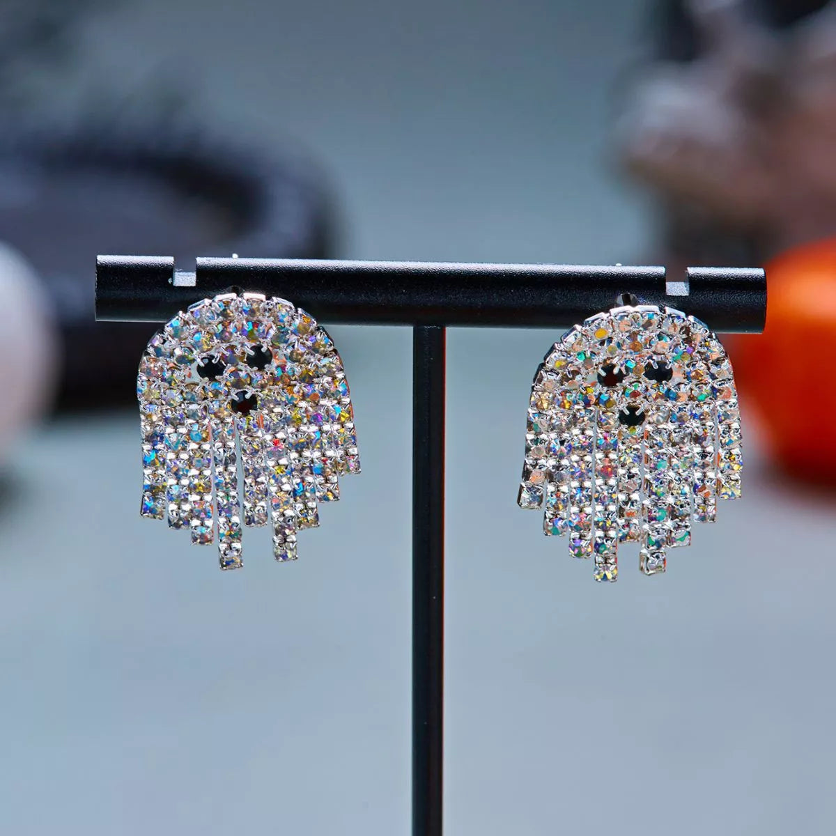 Halloween Rhinestone Ghost Shape Earrings | STAHlin RADIANCE