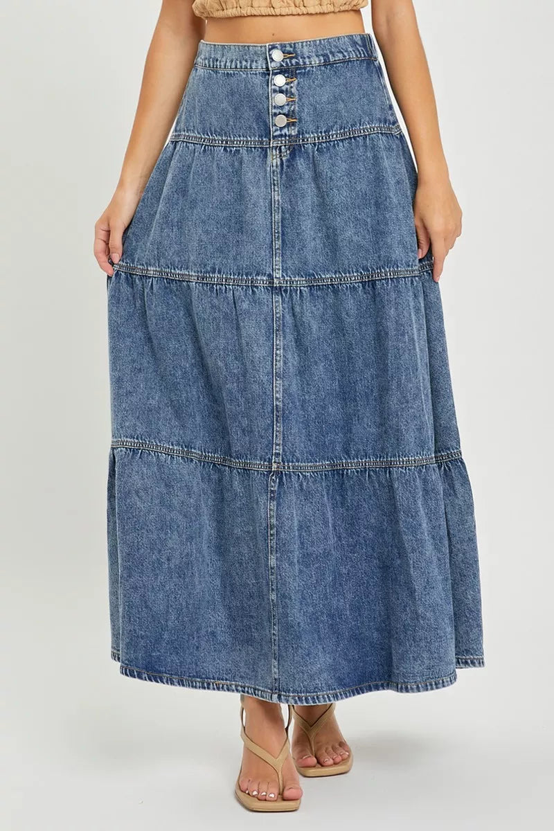 RISEN High Rise Ruffle Long Skirts | STAHlin RADIANCE