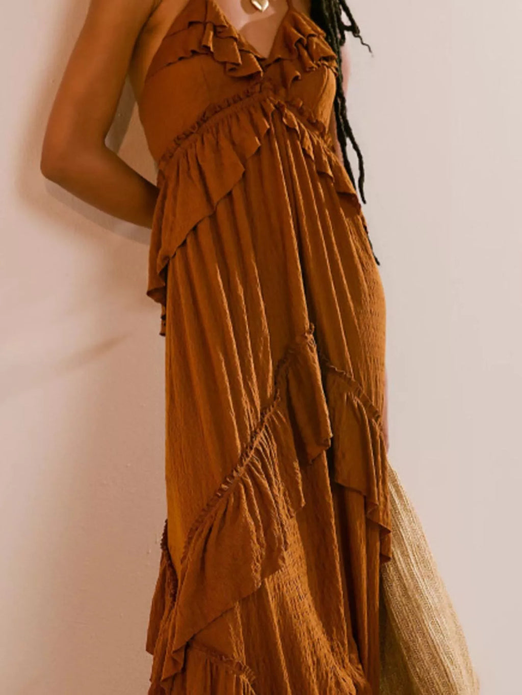 Ruffled Halter Neck Maxi Dress | STAHlin RADIANCE