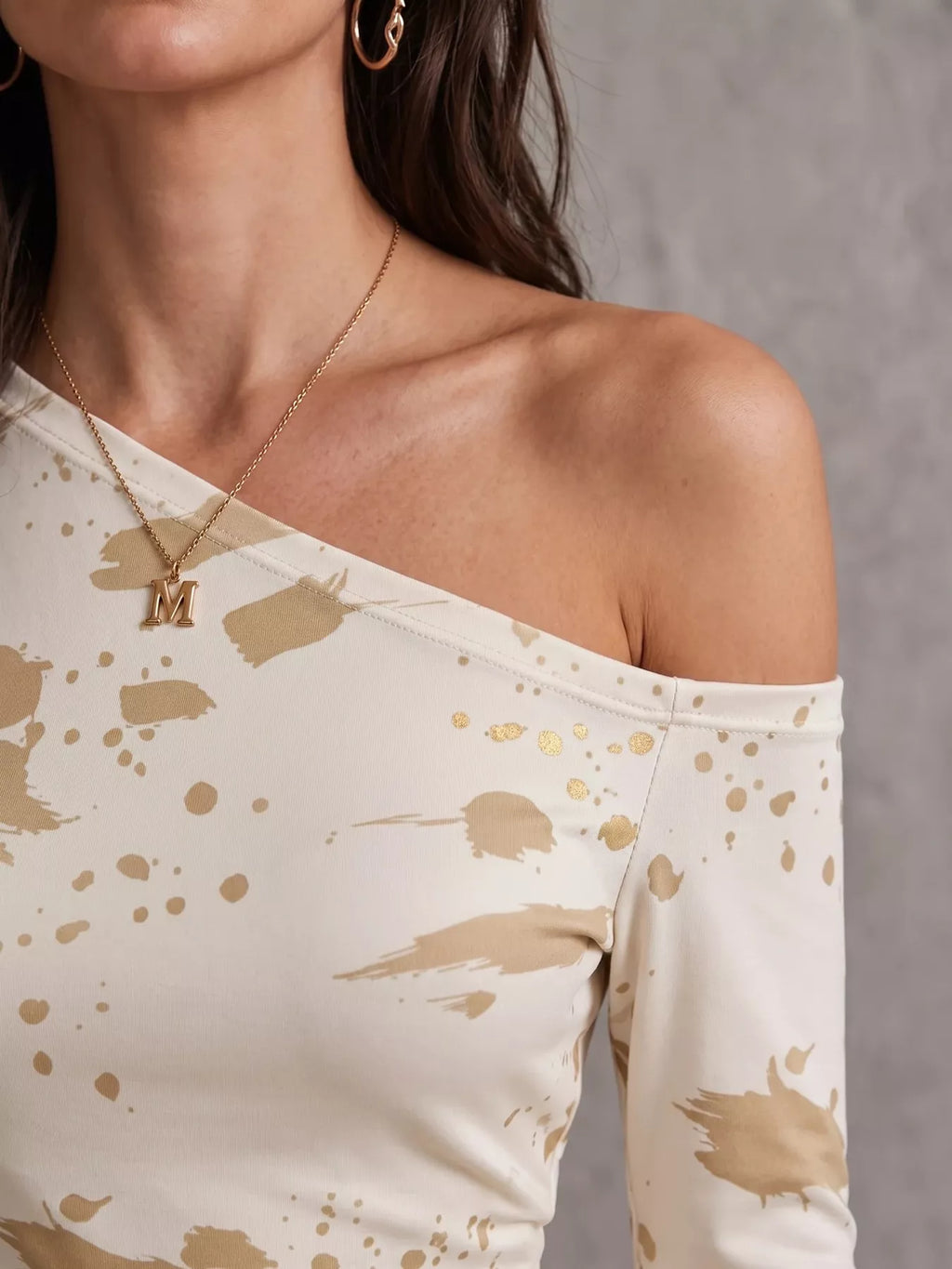 One-Shoulder Long Sleeve Paint Splatter Bodycon Mini Dress | STAHlin RADIANCE