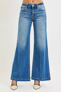RISEN Full Size Mid Rise Wide Leg Jeans with Flared Look Plus Size | STAHlin RADIANCE