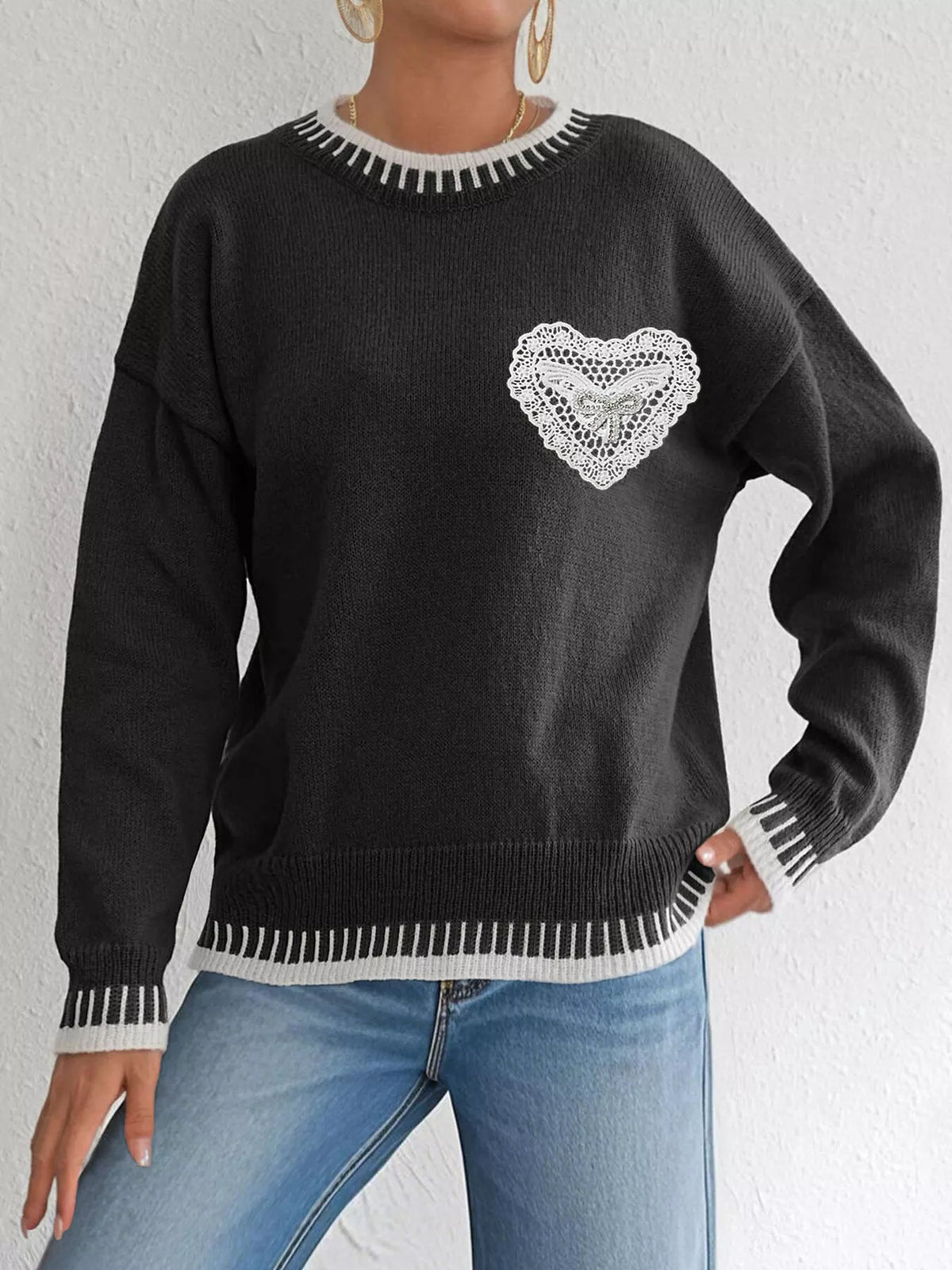 The Amara Lace Heart Sweater | STAHlin RADIANCE