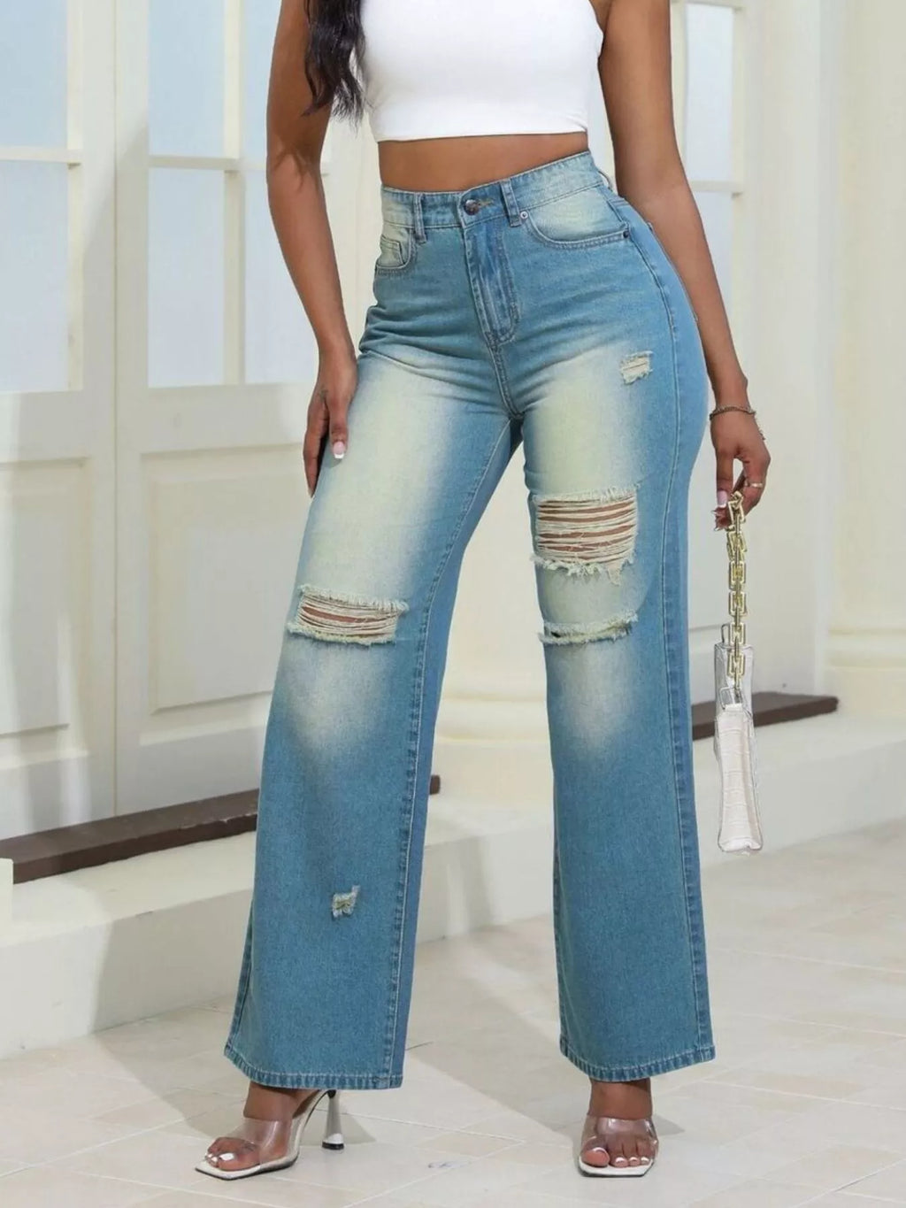 The Nova RISEN High-Waisted Distressed Jeans | STAHlin RADIANCE