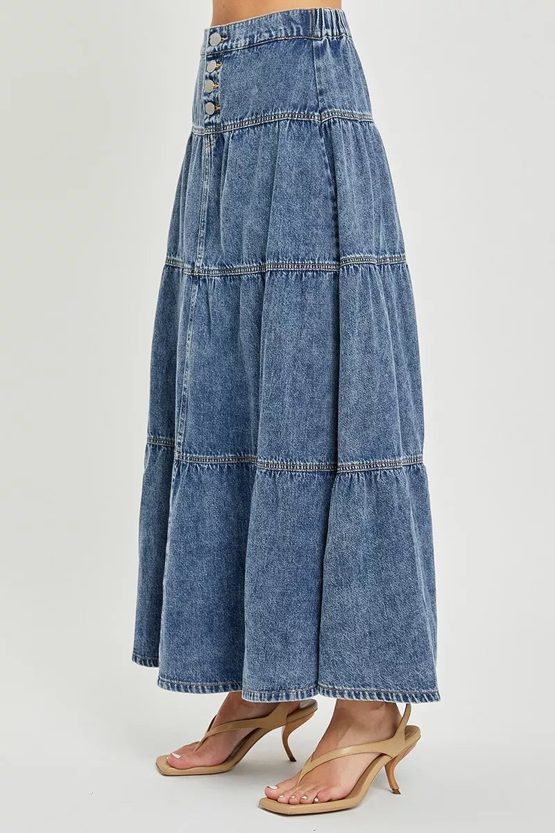 RISEN High Rise Ruffle Long Skirts | STAHlin RADIANCE