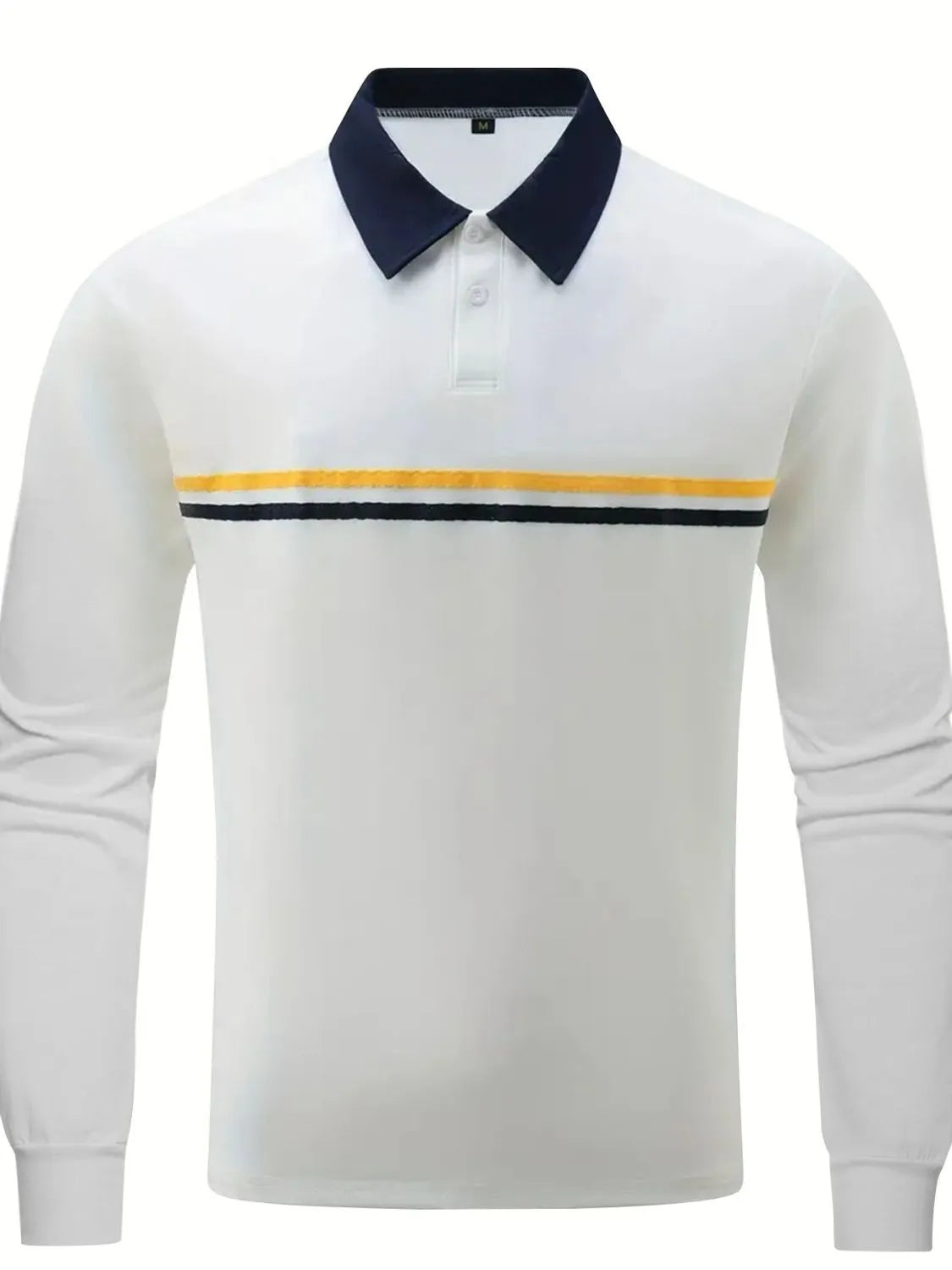 Men's Full Size Collared Neck Long Sleeve Polo Plus Size | STAHlin RADIANCE