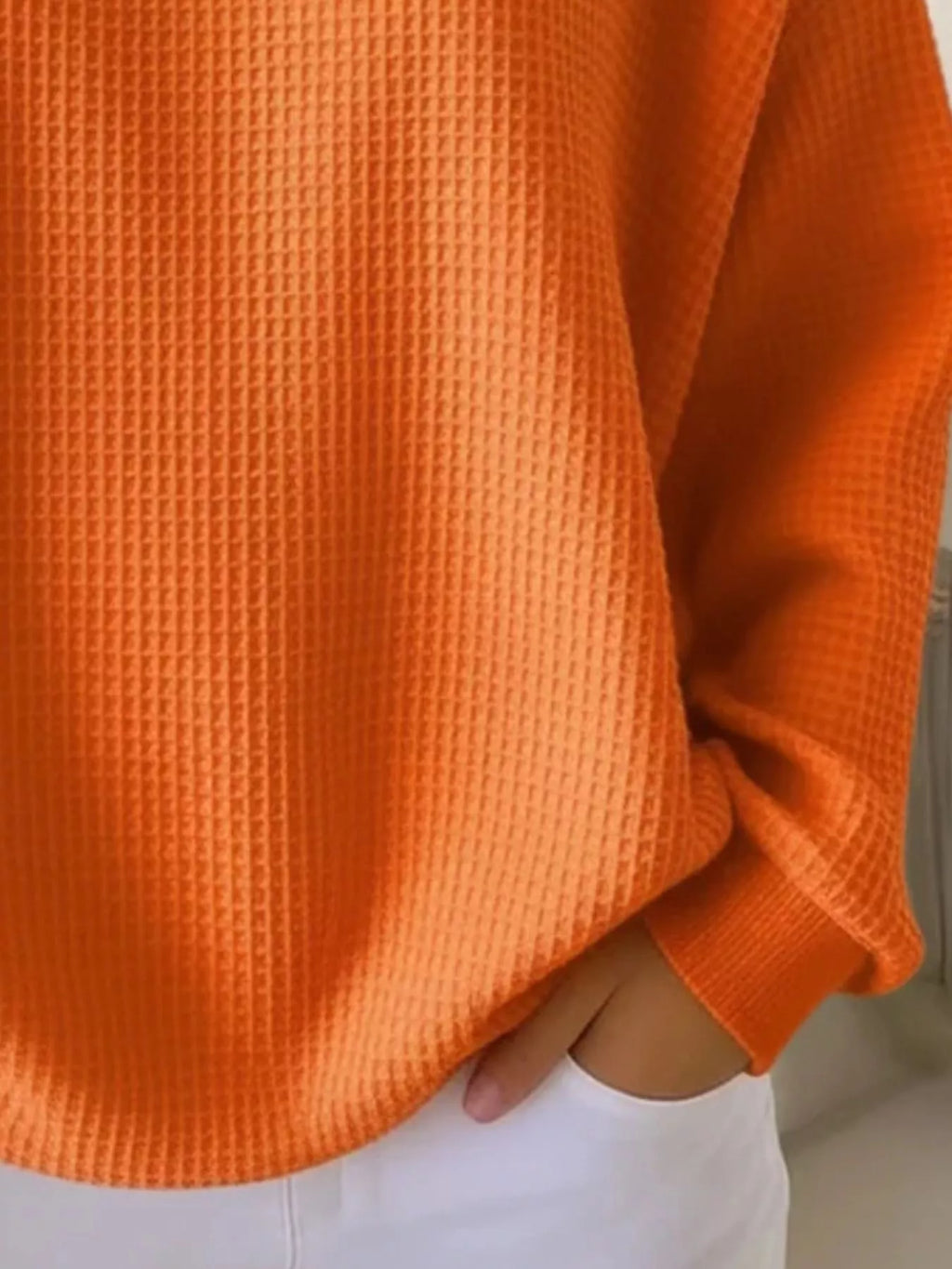 Full Size Waffle Knit Button Detail Top Plus Size | STAHlin RADIANCE