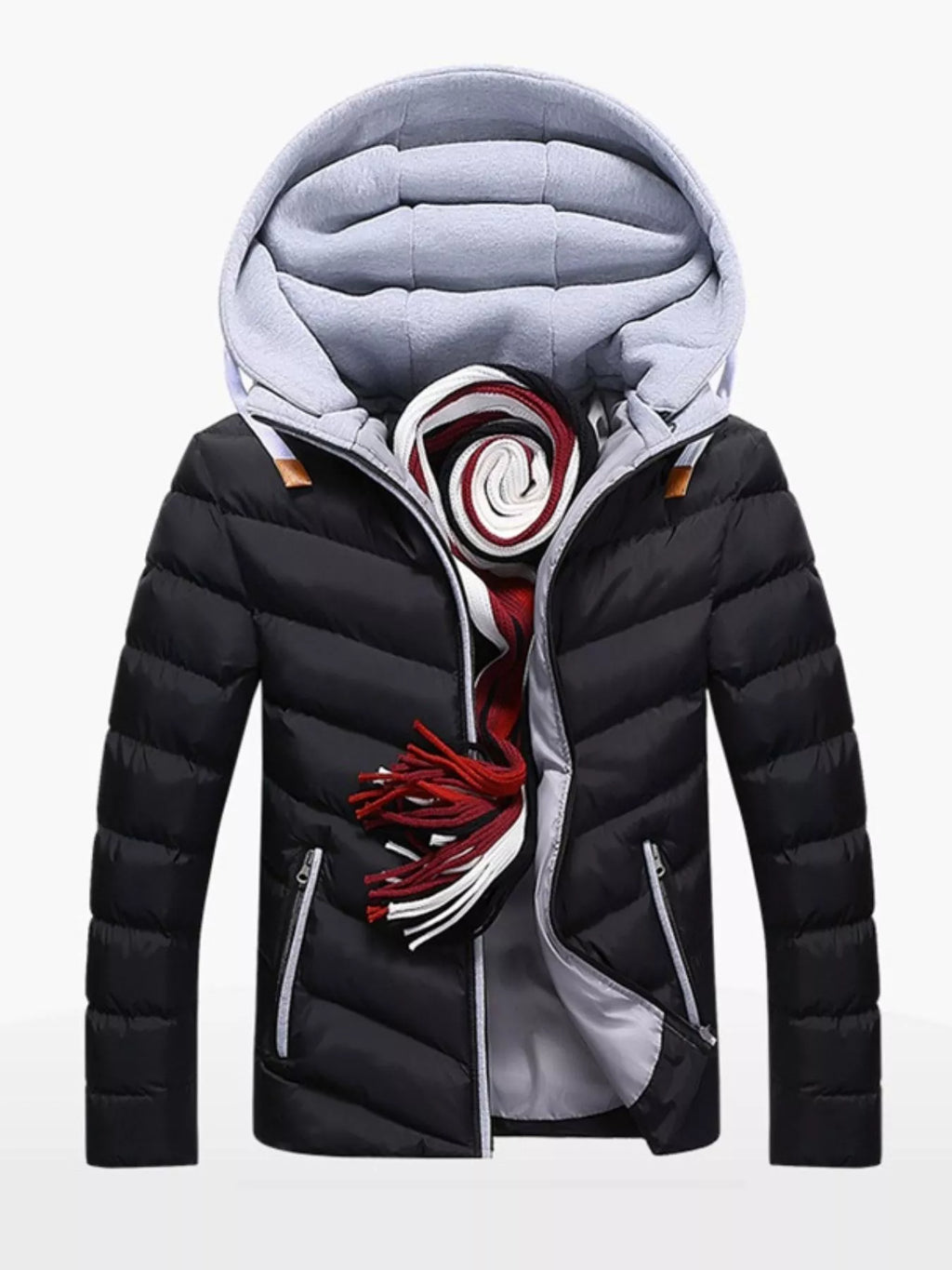 Men's Plus Size Zip Up Hooded Padded Puffer Jacket | STAHlin RADIANCE