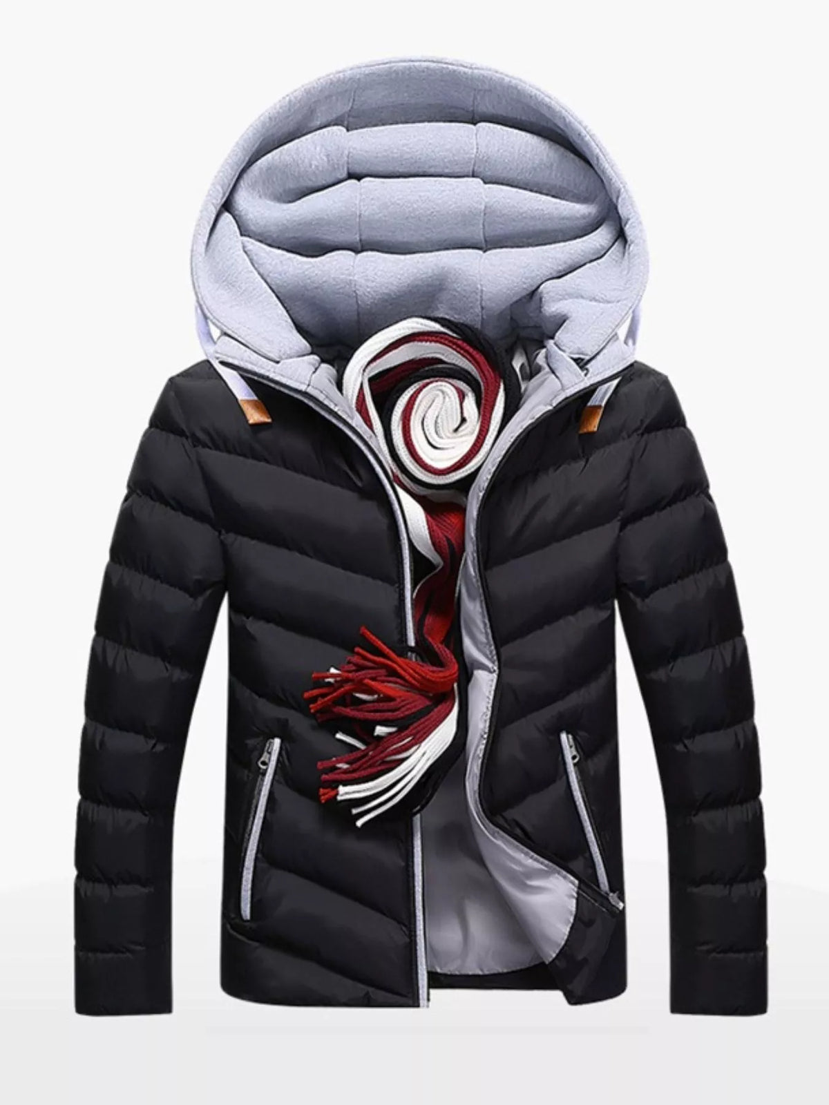 Men's Plus Size Zip Up Hooded Padded Puffer Jacket | STAHlin RADIANCE