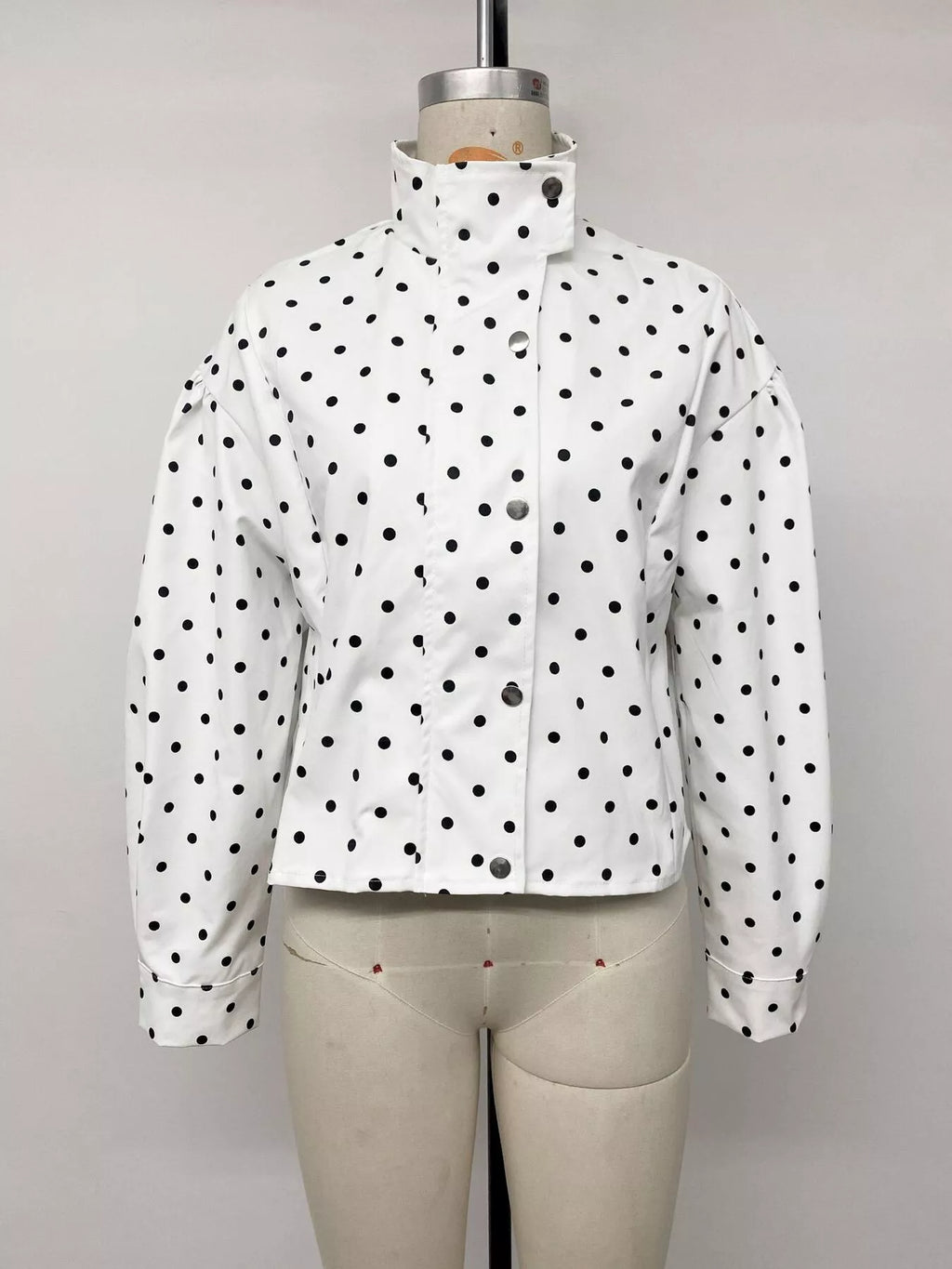 Polka Dot Zip Up Cropped Jacket | STAHlin RADIANCE