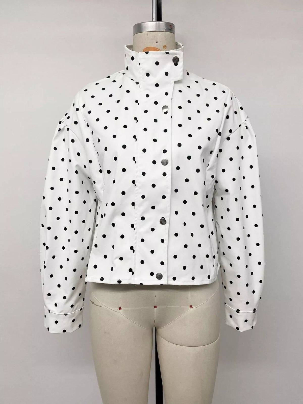 Polka Dot Zip Up Cropped Jacket | STAHlin RADIANCE