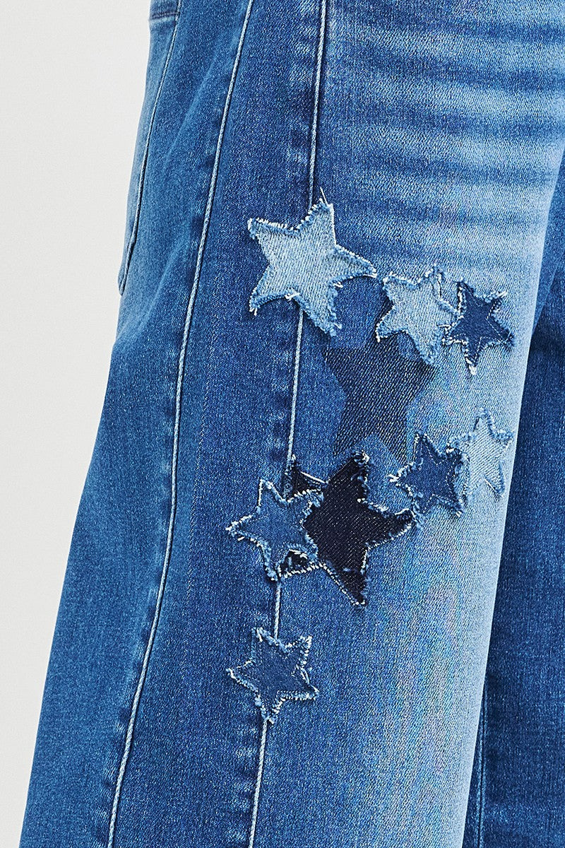 RISEN Elastic Band Slouchy Cropped Barrel with Star Patch | STAHlin RADIANCE