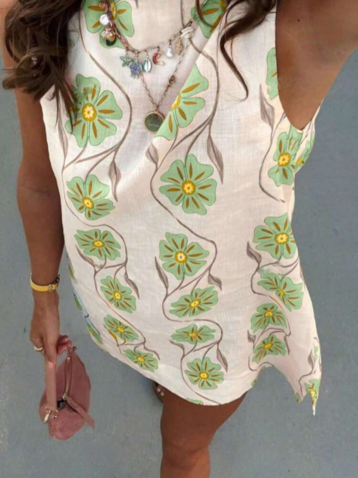 Floral Pattern Sleeveless Mini Dress | STAHlin RADIANCE