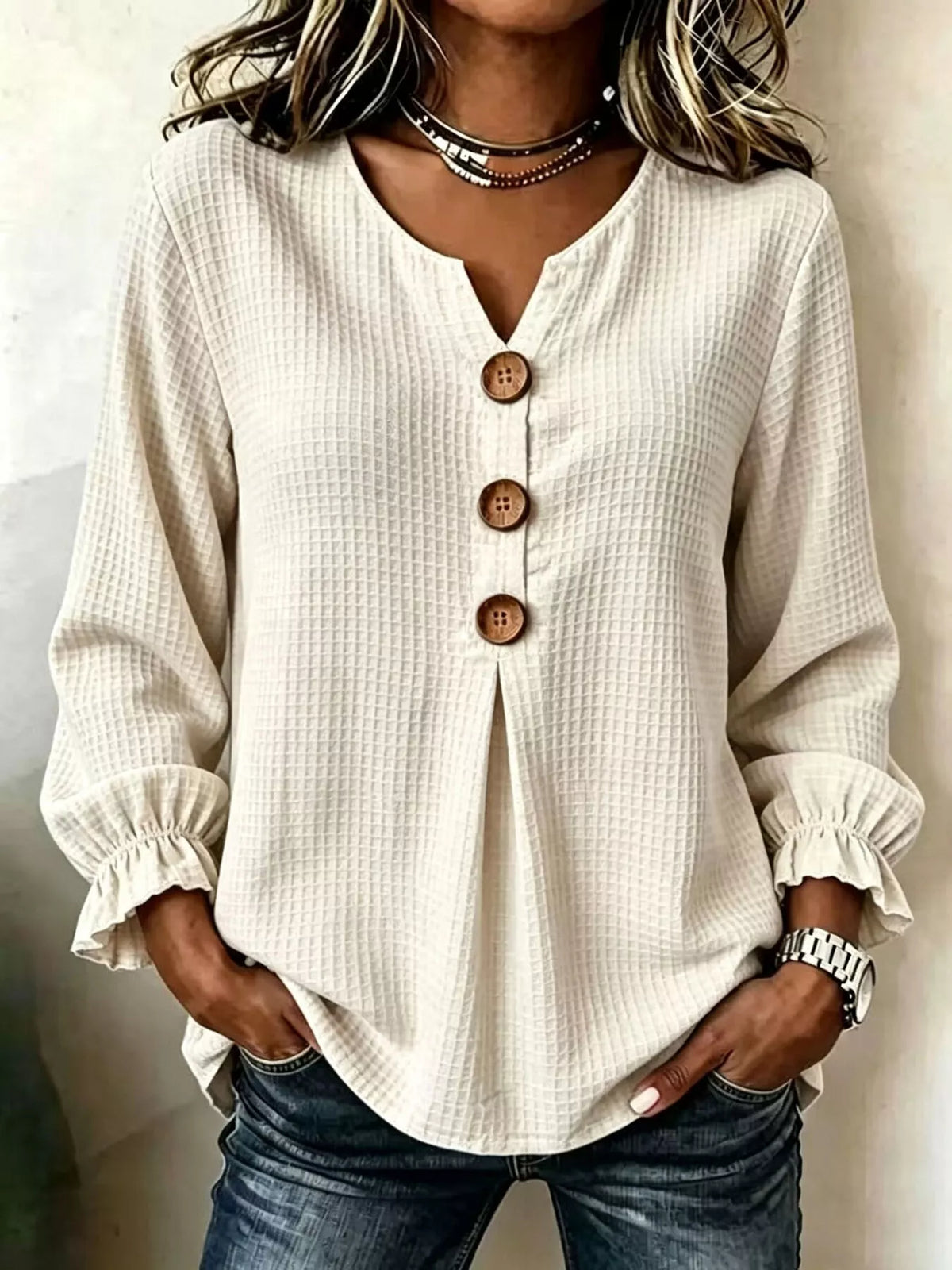 The Ivory Waffle Knit Top | STAHlin RADIANCE