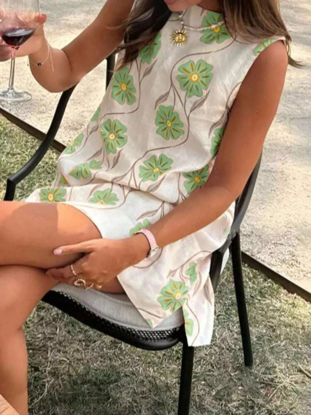 Floral Pattern Sleeveless Mini Dress | STAHlin RADIANCE
