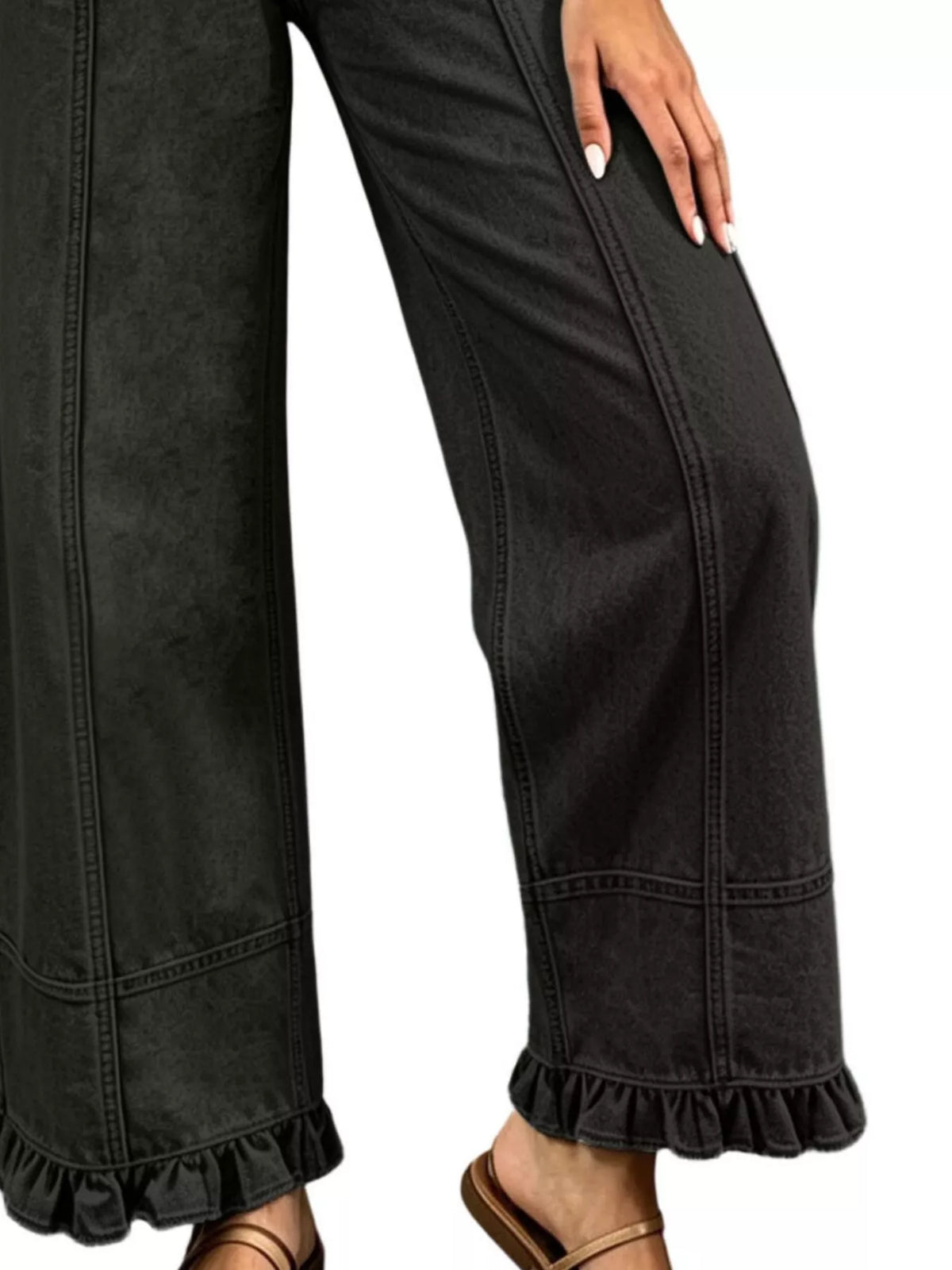 The Nova Ruffle Hem Wide-Leg Jeans | STAHlin RADIANCE