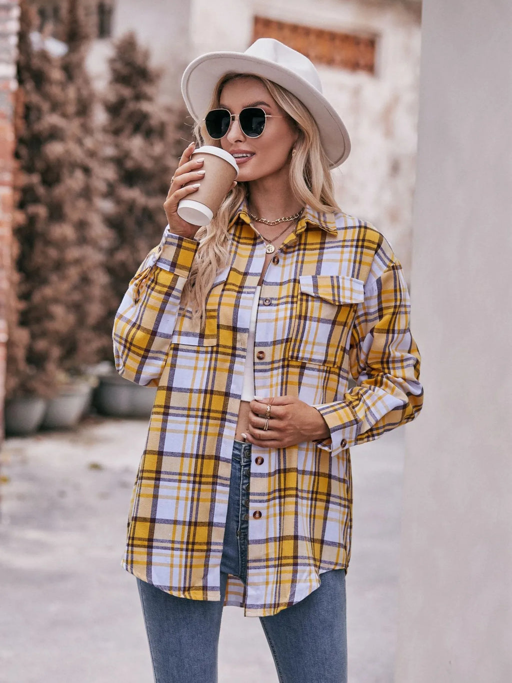 Plaid Button-Down Long Sleeve Shirt | STAHlin RADIANCE