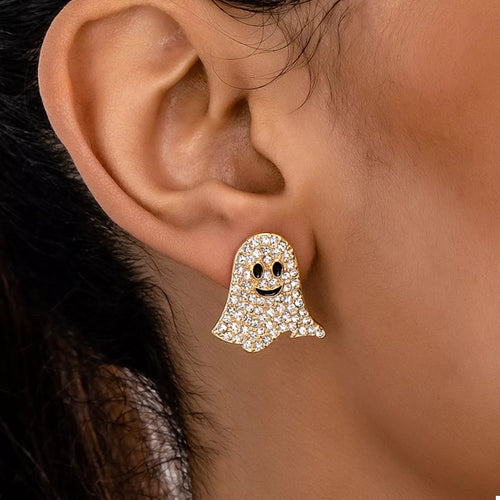 18K Gold-Plated Rhinestone Halloween Ghost Earrings | STAHlin RADIANCE