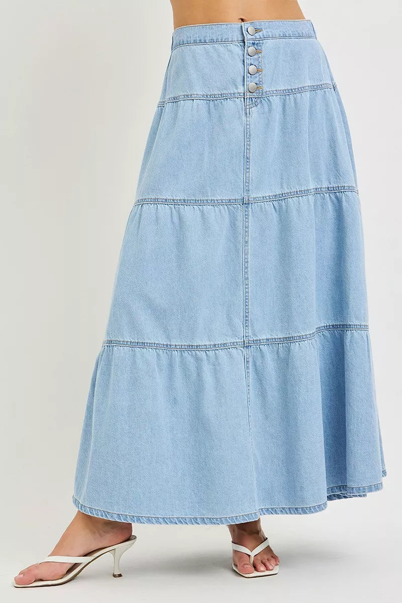 RISEN High Rise Ruffle Long Skirts | STAHlin RADIANCE
