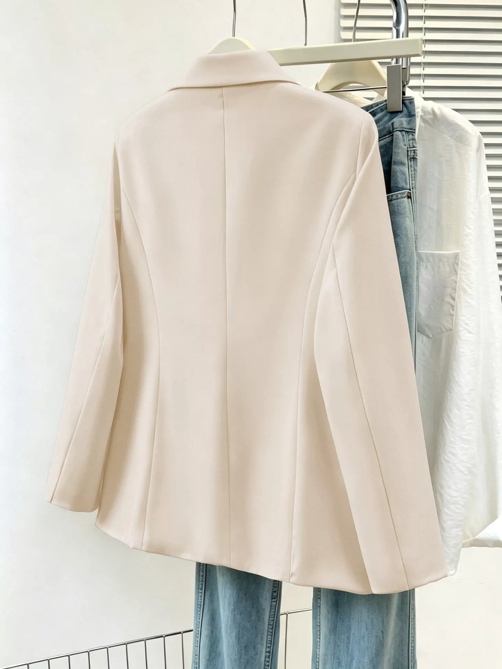 Full Size Single-Breasted Lapel Collar Blazer Plus Size | STAHlin RADIANCE