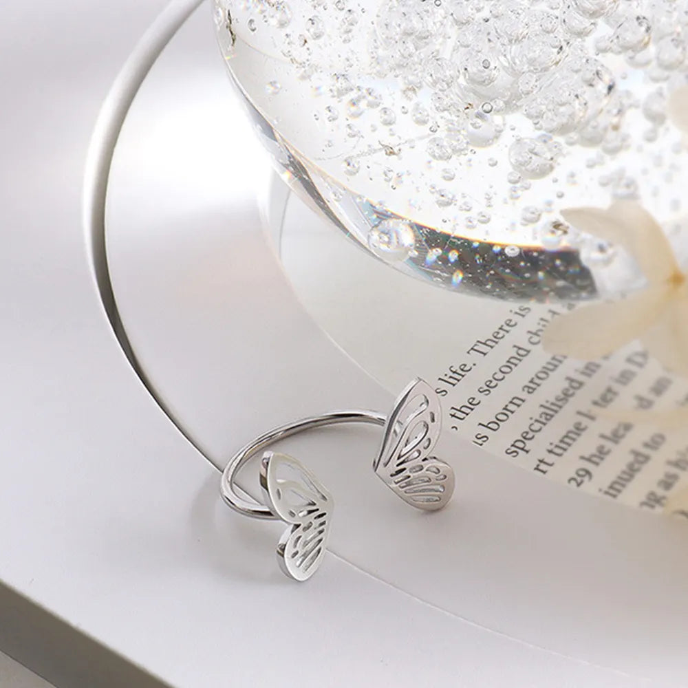 Titanium Steel Butterfly Open Ring | STAHlin RADIANCE