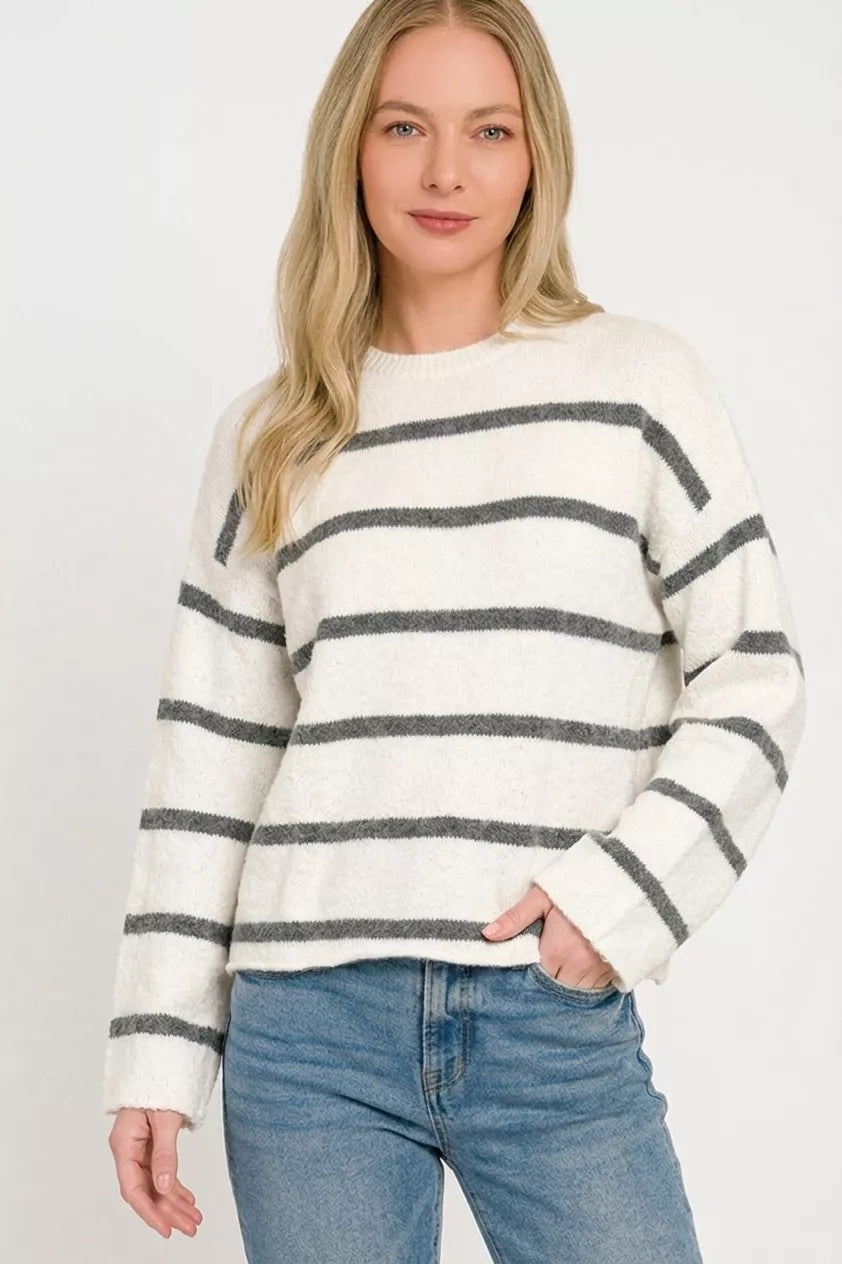 Zenana Wool Blend Striped Sweater | STAHlin RADIANCE