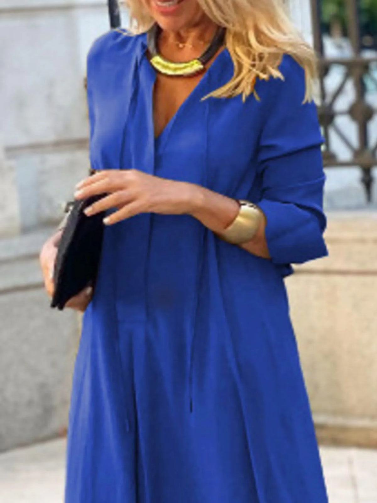 Full Size Solid Color Maxi Shirt Dress Plus Size | STAHlin RADIANCE