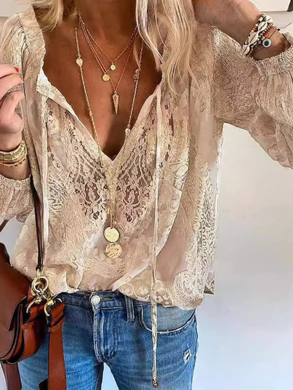 Lace Tie-Neck Blouse | STAHlin RADIANCE