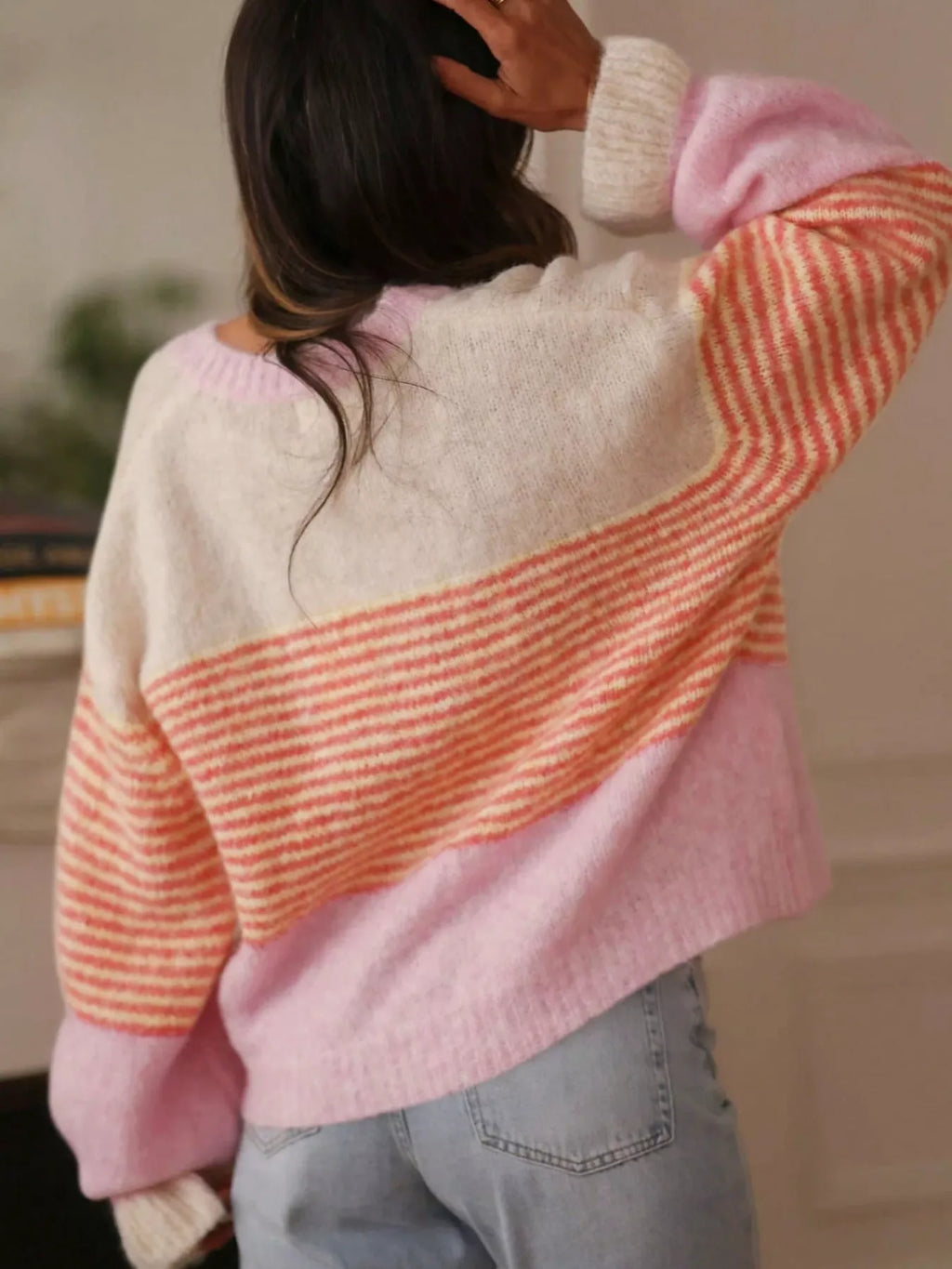 Striped Color-Block Button-Down Cardigan | STAHlin RADIANCE