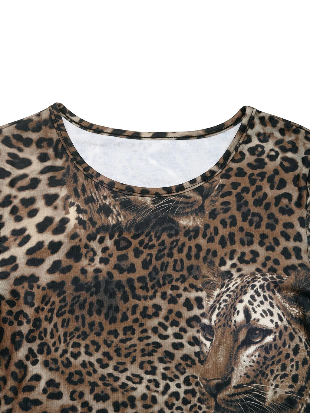Leopard Print Long Sleeve Fitted T-Shirt | STAHlin RADIANCE
