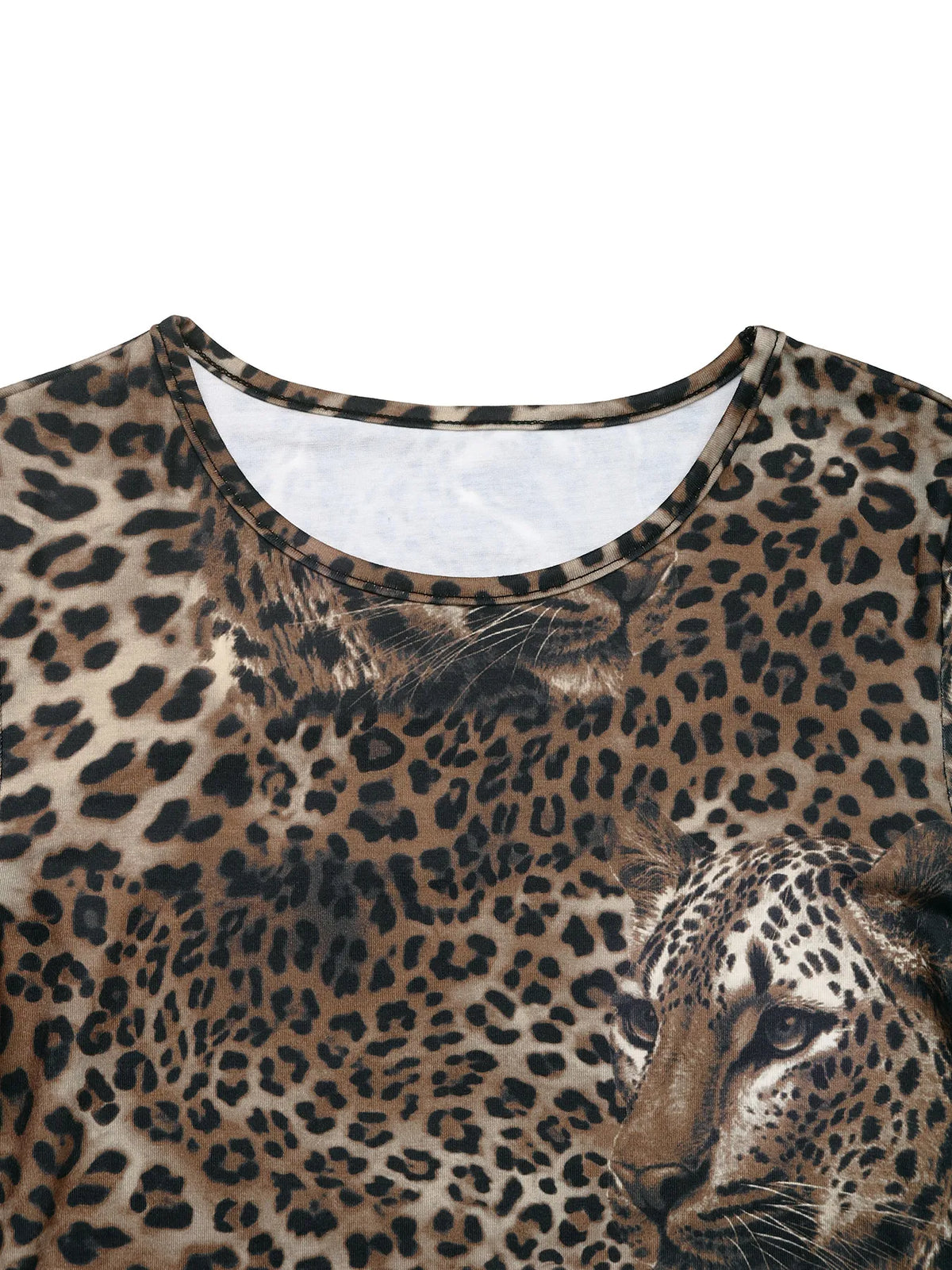 Leopard Print Long Sleeve Fitted T-Shirt | STAHlin RADIANCE