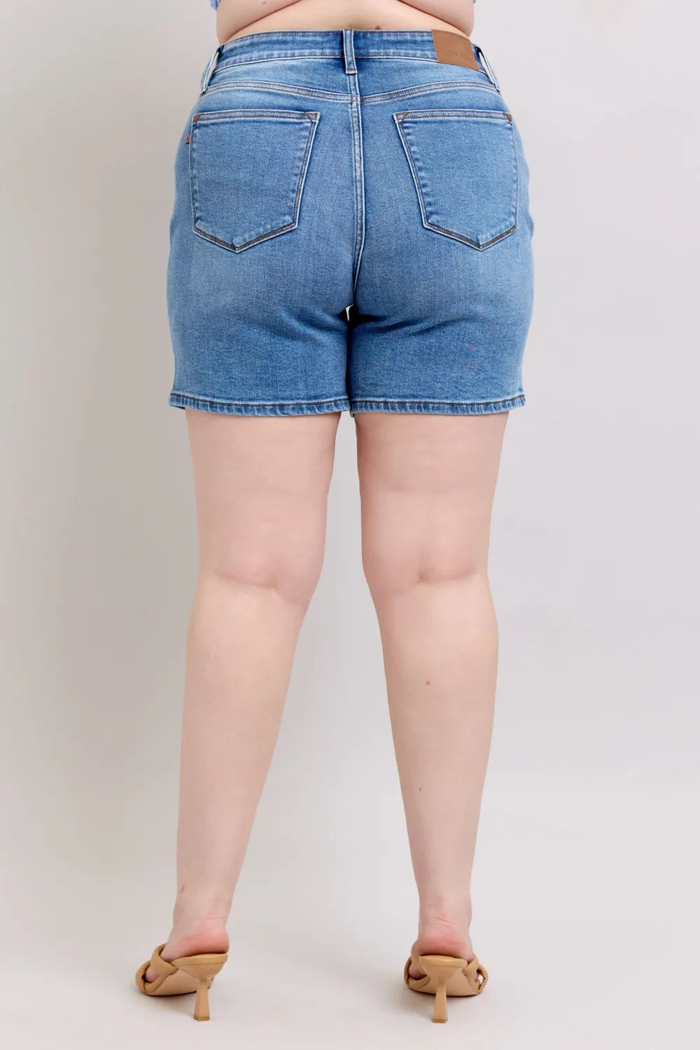 Judy Blue Full Size 2 Button Denim Shorts with Pockets Plus Size | STAHlin RADIANCE