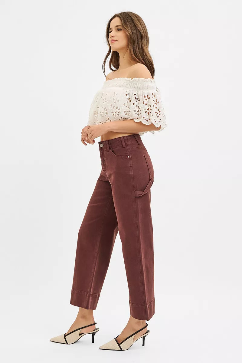 RISEN Tummy Control High Rise Crop Wide No Waist Band Pants | STAHlin RADIANCE