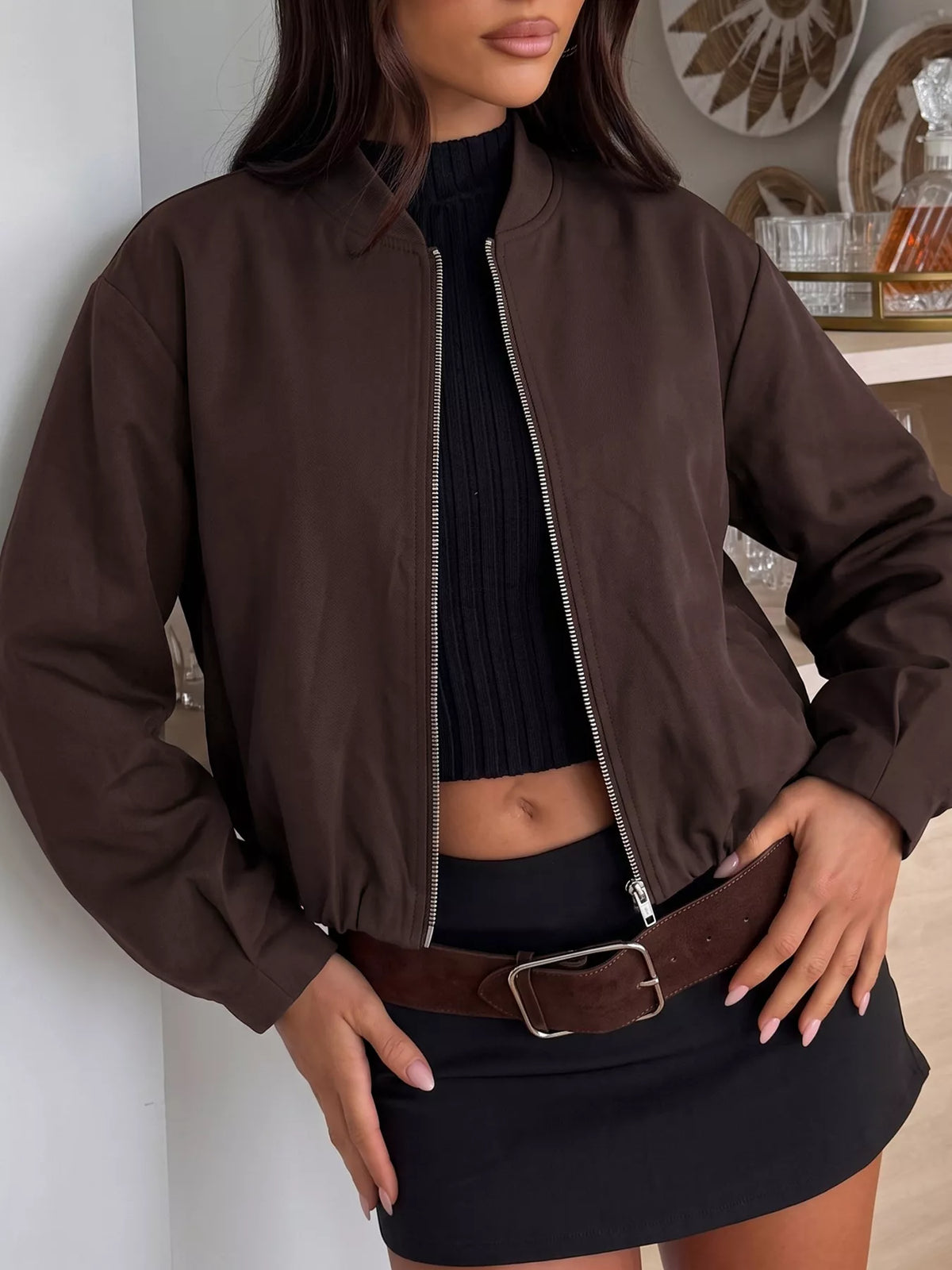 Zip Up Dropped Shoulder Jacket | STAHlin RADIANCE