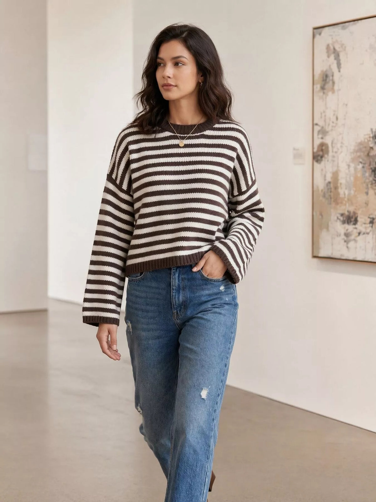 Striped Crew Neck Sweater | STAHlin RADIANCE