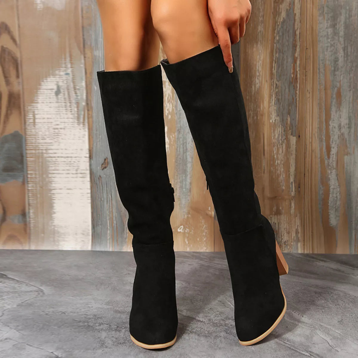 Point Toe Block Heels Boots | STAHlin RADIANCE