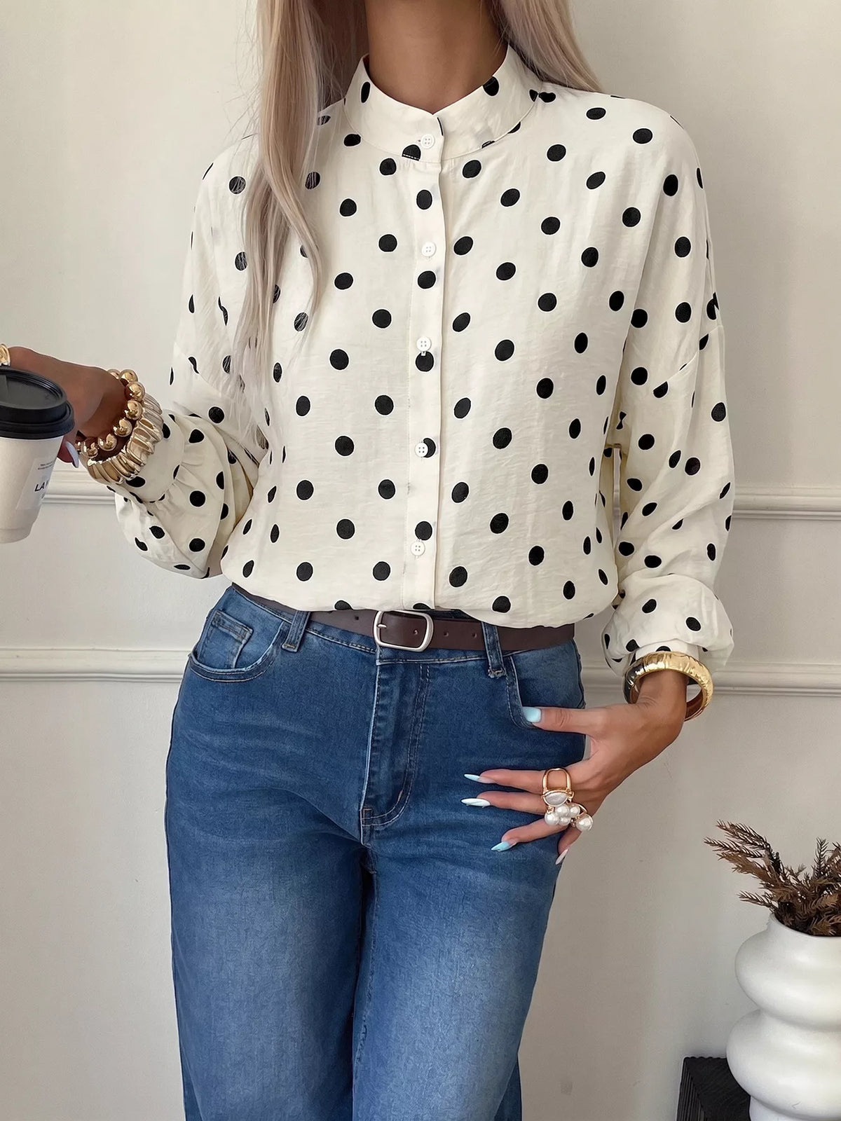 Polka Dot Button-Up Shirt | STAHlin RADIANCE