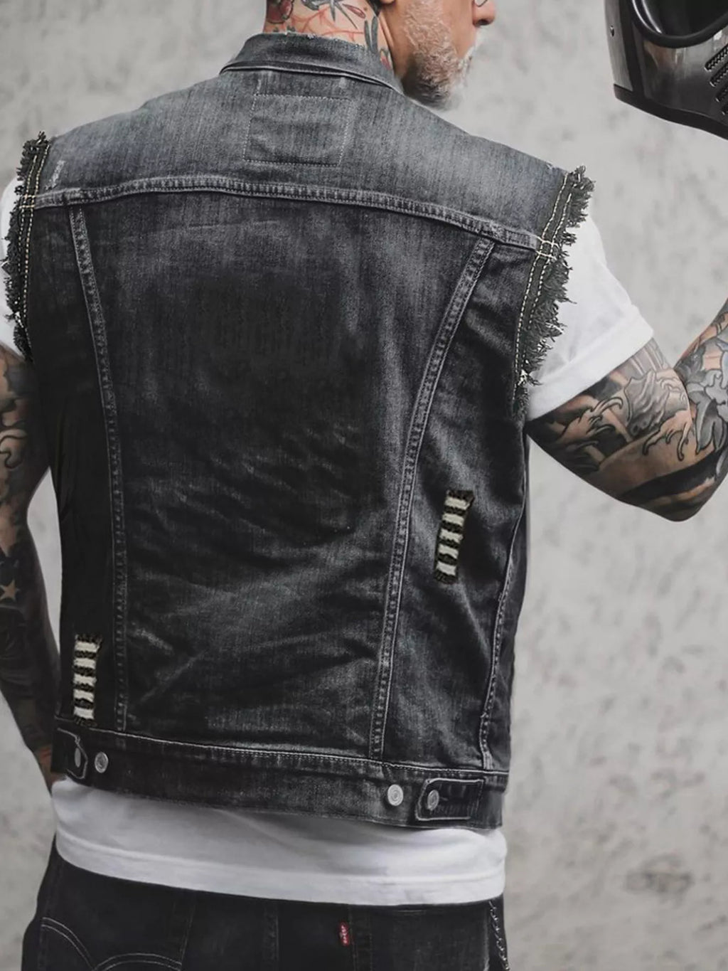 Men's Full Size Button Up Denim Vest Plus Size | STAHlin RADIANCE
