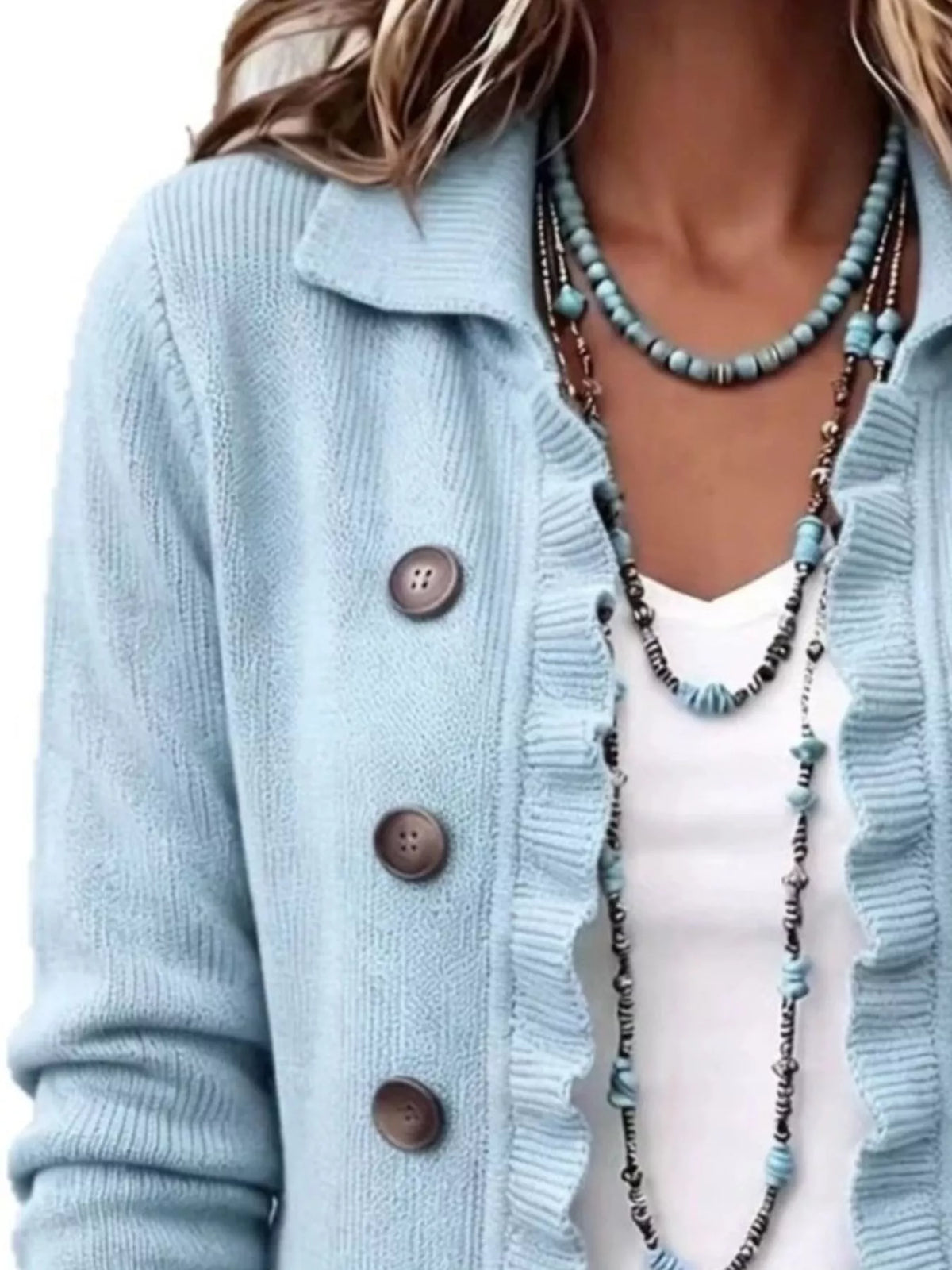 The Eloise Ruffle Cardigan | STAHlin RADIANCE