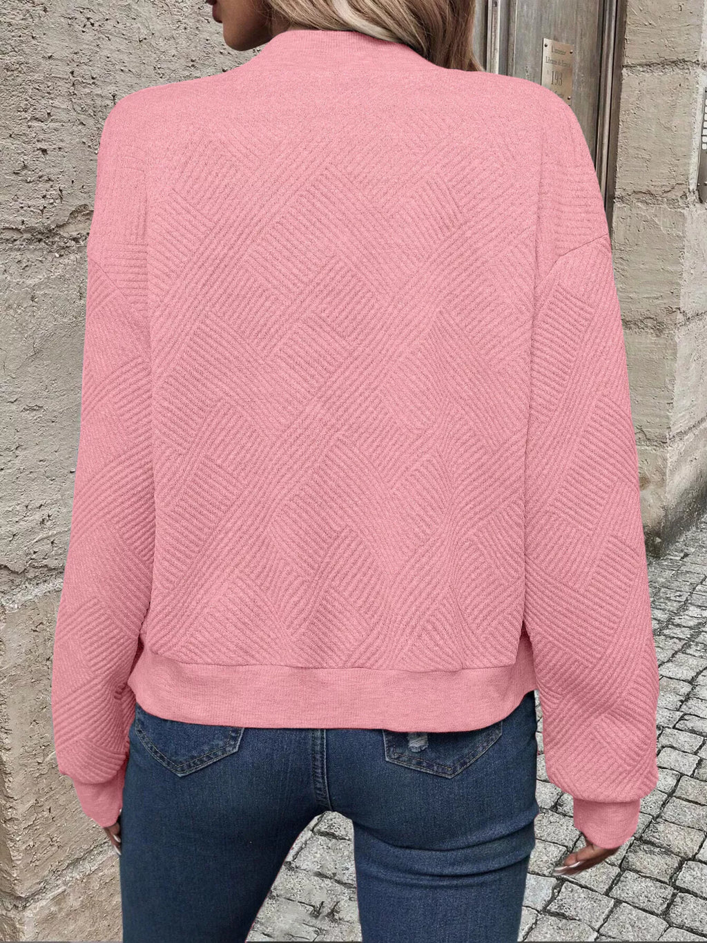 Textured Knit Zip-Up Jacket | STAHlin RADIANCE