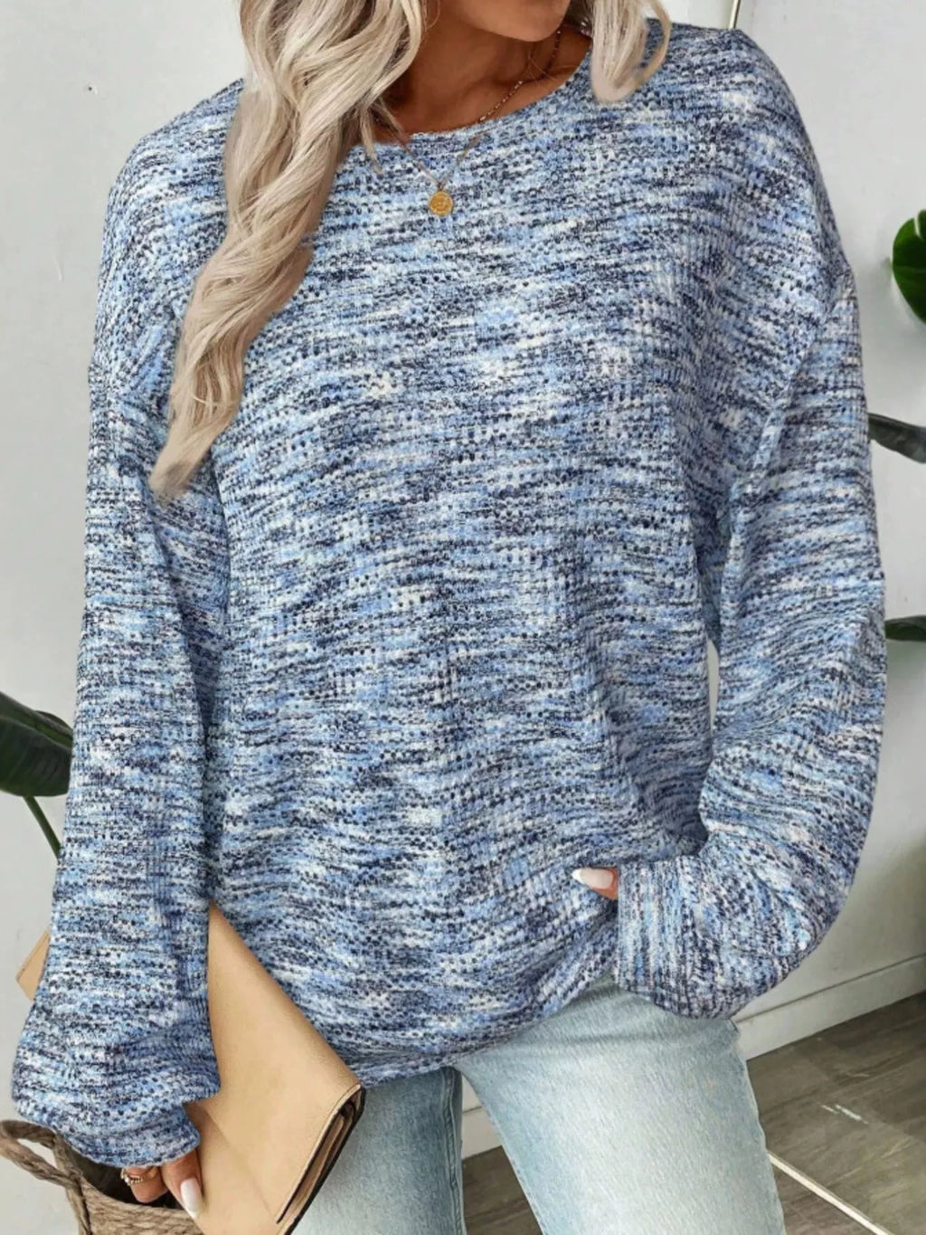 Space-Dyed Long Sleeve Waffle-Knit Top | STAHlin RADIANCE
