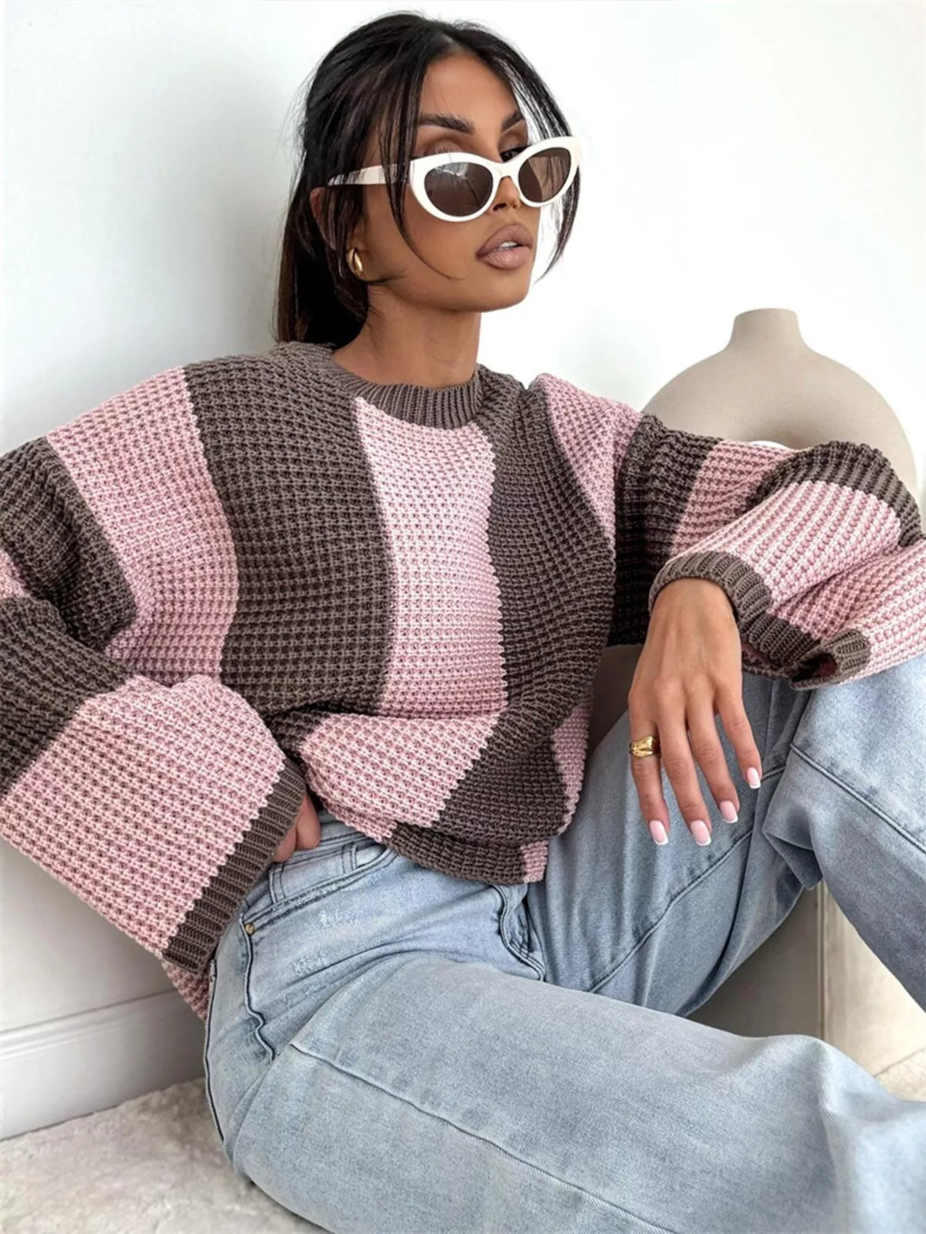 Color Block Long Sleeve Sweater | STAHlin RADIANCE