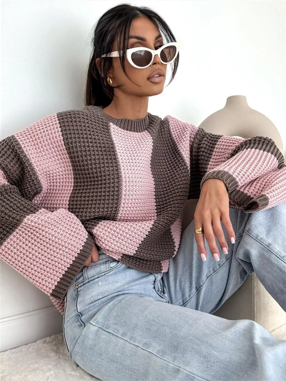 Color Block Long Sleeve Sweater | STAHlin RADIANCE