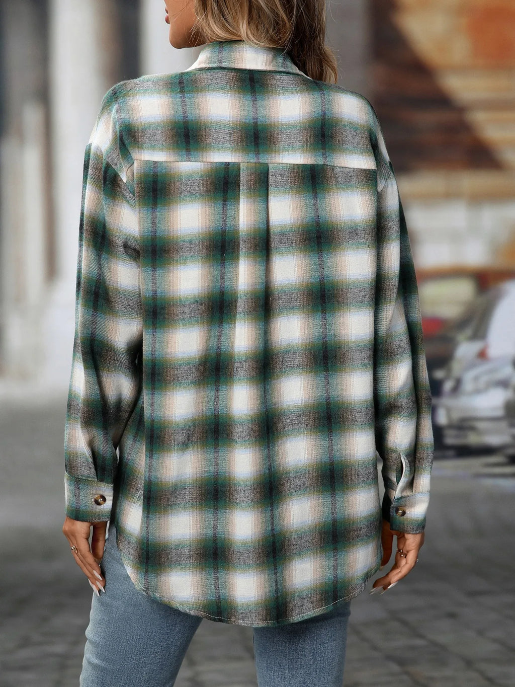 Oversized Plaid Button-Up Shirt | STAHlin RADIANCE