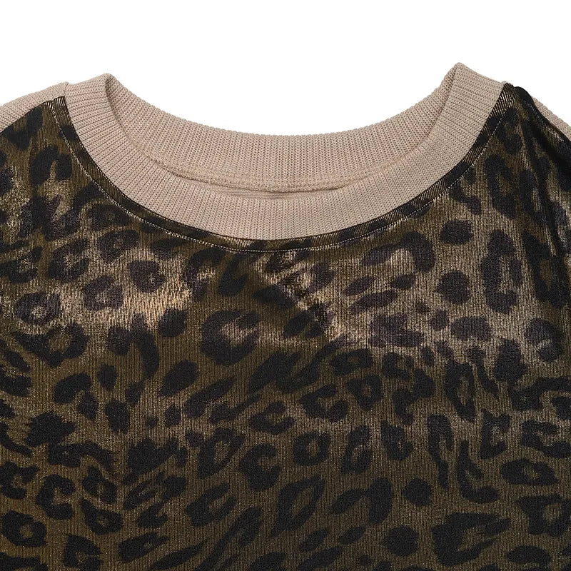 Leopard Round Neck Long Sleeve Sweatshirt | STAHlin RADIANCE