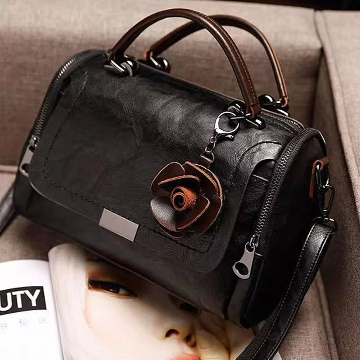 PU Leather Flap Crossbody Bag | STAHlin RADIANCE