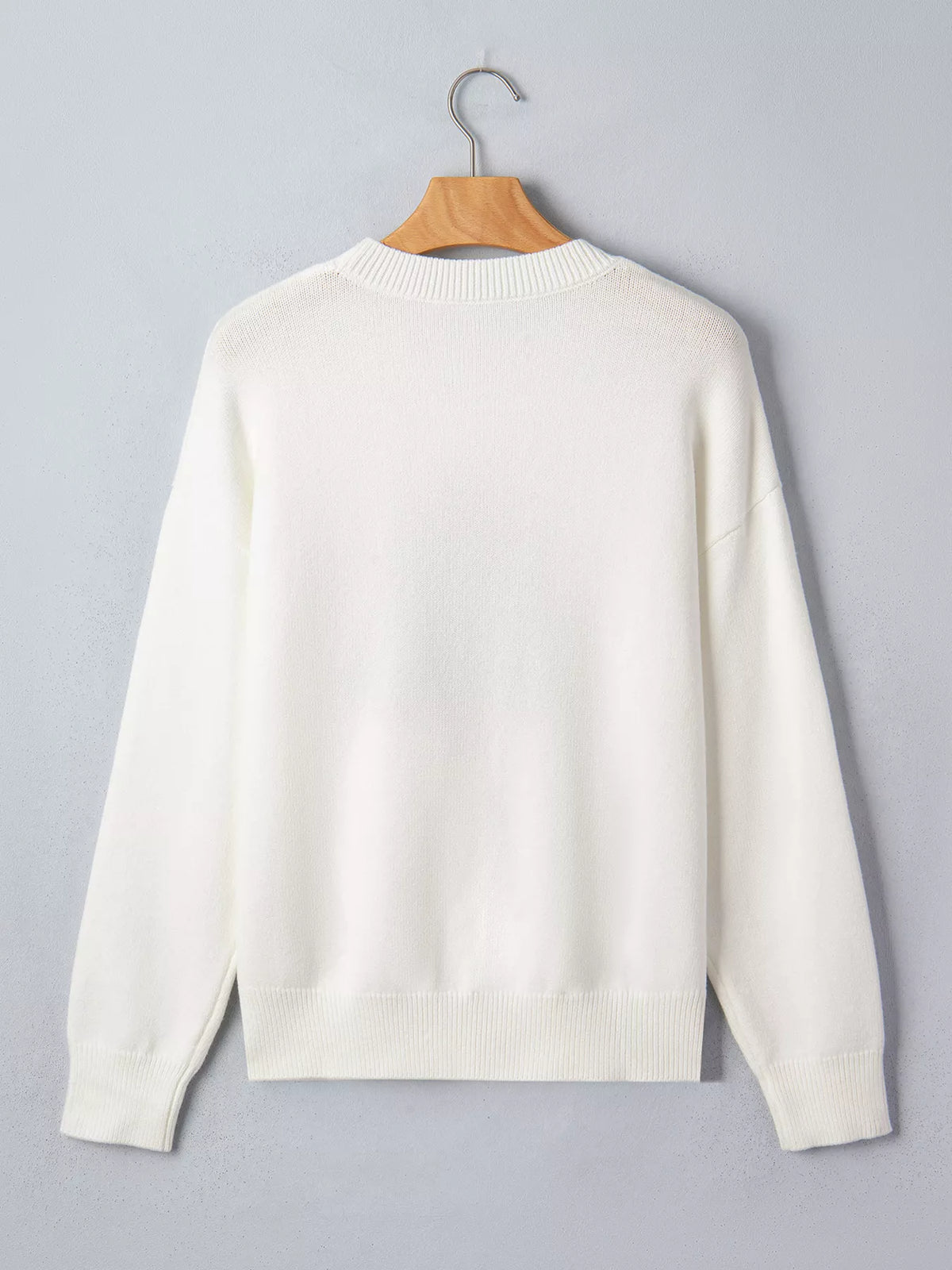 Christmas Tree Bow Drop Shoulder Knit Sweater | STAHlin RADIANCE