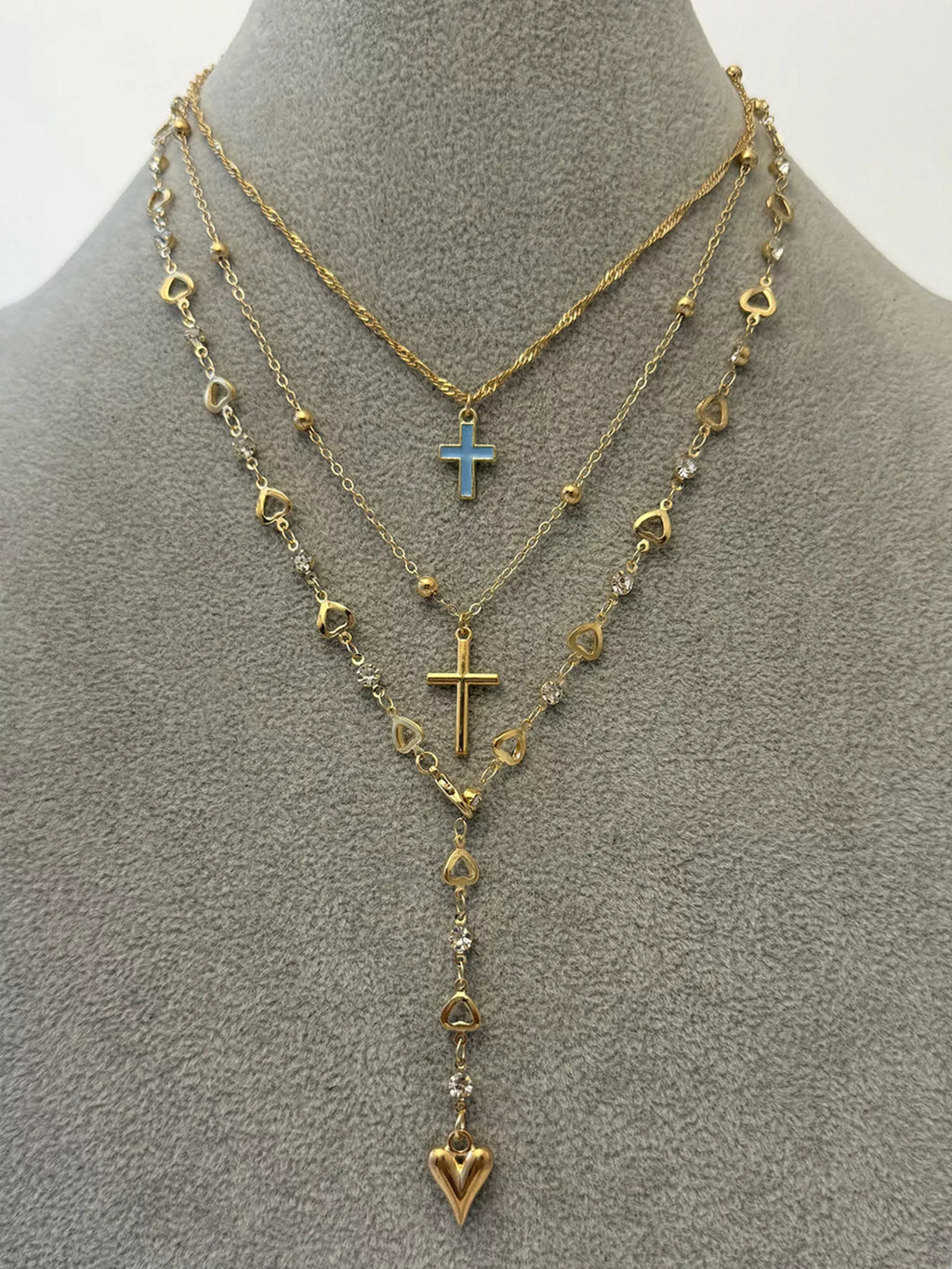 Layered Cross and Heart Necklace | STAHlin RADIANCE