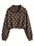 Polka Dot Half Zip Cropped Sweatshirt | STAHlin RADIANCE