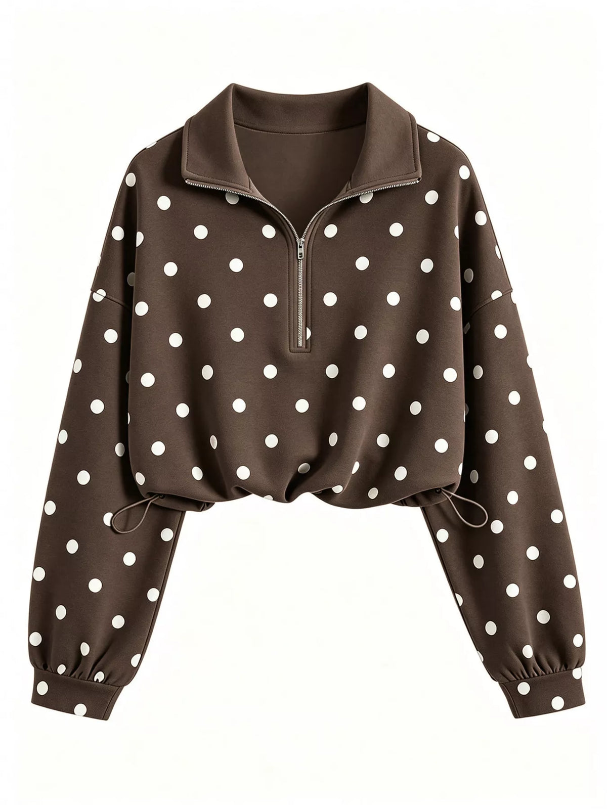 Polka Dot Half Zip Cropped Sweatshirt | STAHlin RADIANCE